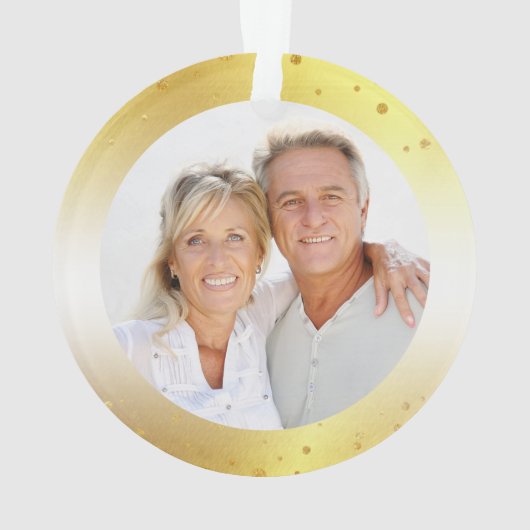 YEVERSARYエレガント金ゴールド年からFOREVER写真 オーナメント (裏面)