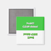 Yey Clean/Boo Dirty – 緑の食洗機磁石 マグネット (正面/裏面)