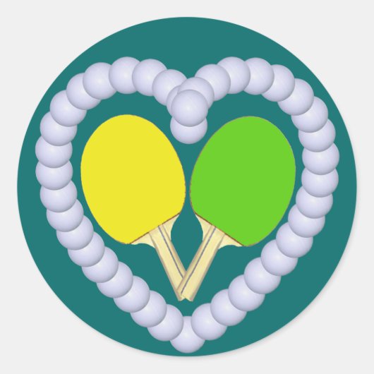 YG卓球ラケットハート ラウンドシール (正面)