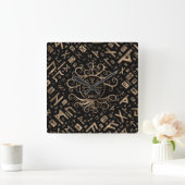 YggdrasilおよびRunes Vegvisirの生命の樹 スクエア壁時計 (ホーム)