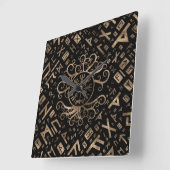 YggdrasilおよびRunes Vegvisirの生命の樹 スクエア壁時計 (傾斜)