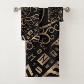 YggdrasilおよびRunes Vegvisirの生命の樹 バスタオルセット (インサイチュ)