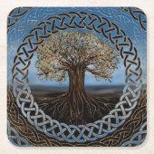 - Yggdrasilのスケッチ生命の樹 スクエアペーパーコースター (正面)