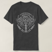 Yggdrasil人生のケルトの木のバイキングNorse myt Tシャツ (デザイン正面)