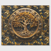 Yggdrasil生命の木と神聖な知識バイキング ラッピングペーパー (フラット)