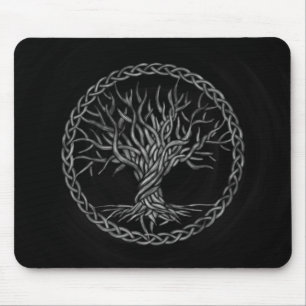 - Yggdrasil -生命の樹グレースケール マウスパッド