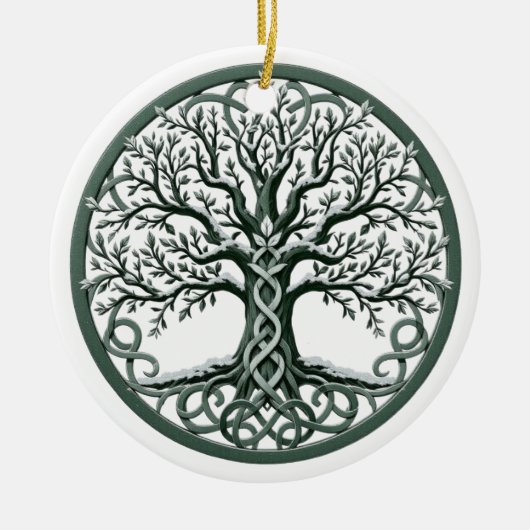 Yggdrasil Celtic Tree of Life Ornament セラミックオーナメント (正面)