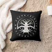 Yggdrasil Circle Runes Throw Pillows クッション (ブランケット)