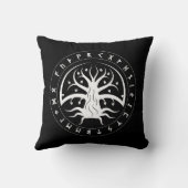 Yggdrasil Circle Runes Throw Pillows クッション (裏面)