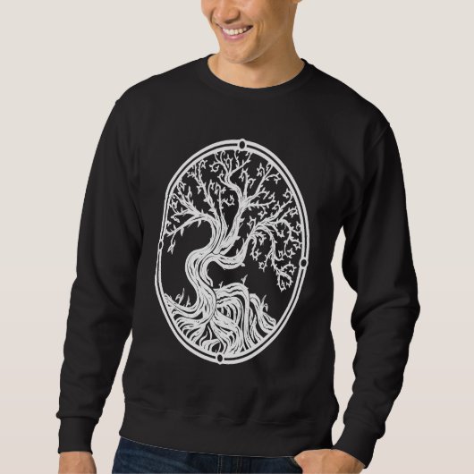 Yggdrasil Tree Of Life Nordic Celtic Tree スウェットシャツ (正面)