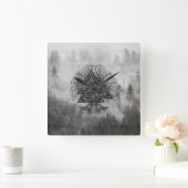 Yggdrasil Valknutそして生命の樹 スクエア壁時計 (ホーム)