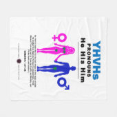 YHVH代名詞 フリースブランケット (正面(横))