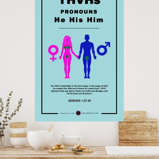YHVH代名詞 ポスター (キッチン)