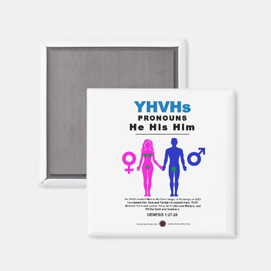 YHVH代名詞 マグネット (正面/裏面)