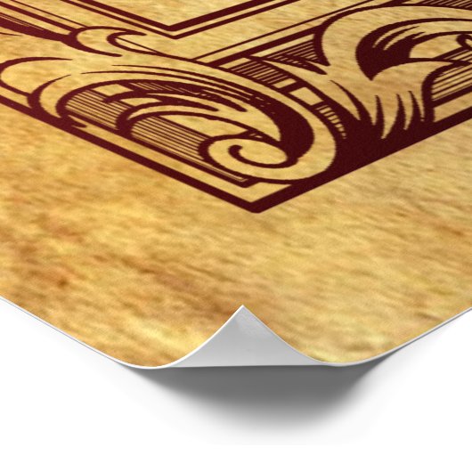 YHWHヘブライ語の神の名前ヴィンテージキャンバスアートプリント ポスター (角)