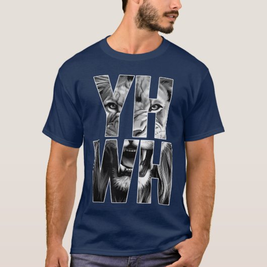 YHWH Lion of Judah Yahweh in Hebrew Jesus Christia Tシャツ (正面)