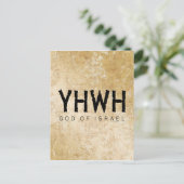 YHWH (Yahweh, Jehovah)神イスラエルTetragrammaton ポストカード (スタンド正面)