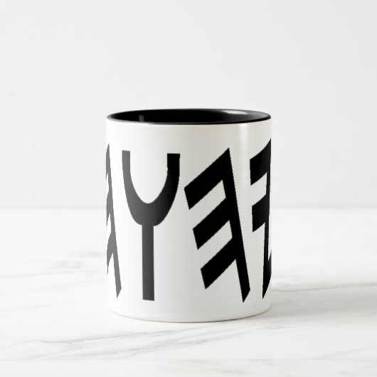 YHWHLogo Mug1 ツートーンマグカップ (中央)