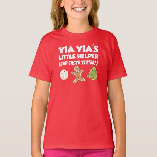 Yia Yia's Little Helper Christmas Cookie Tシャツ (正面)