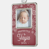 Yiayiaに昇格 |ベビー写真おばあちゃん シルバープレートフレームオーナメント (左)