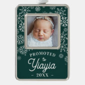 Yiayiaに昇格 |ベビー写真おばあちゃん シルバープレートフレームオーナメント (正面)