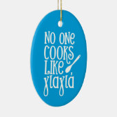 Yiayiaギリシャの祖母の写真のような調理師は誰もいない セラミックオーナメント (右)