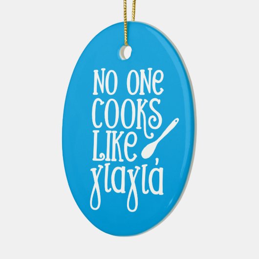 Yiayiaギリシャの祖母の写真のような調理師は誰もいない セラミックオーナメント (左)