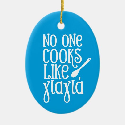 Yiayiaギリシャの祖母の写真のような調理師は誰もいない セラミックオーナメント (正面)