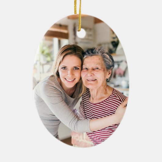 Yiayiaギリシャの祖母の写真のような調理師は誰もいない セラミックオーナメント (裏面)