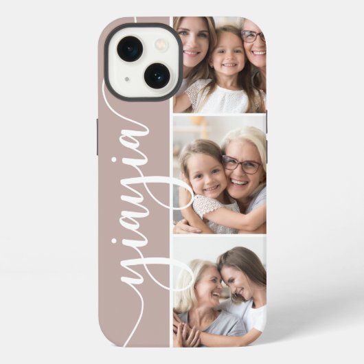 Yiayia スクリプト おばあちゃん 写真 iPhoneケース (裏面)
