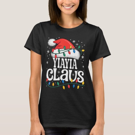 Yiayia Claus Funny Xmas Christmas Grandma Holiday Tシャツ (正面)