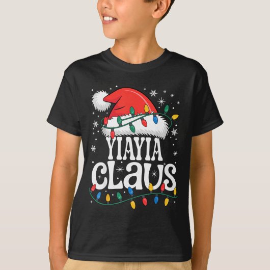 Yiayia Claus Funny Xmas Christmas Grandma Holiday Tシャツ (正面)