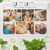 Yiayia We Love youハートモダンPhoto Collage キッチンタオル (折り畳み)