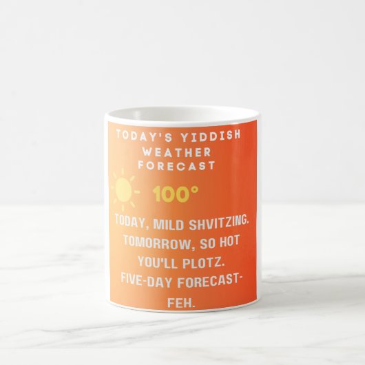 Yiddish Weather Forecast コーヒーマグカップ (中央)