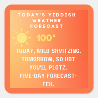Yiddish Weather Forecast  スクエアシール