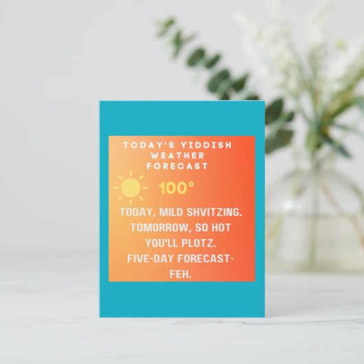 Yiddish Weather Forecast  ポストカード (スタンド正面)