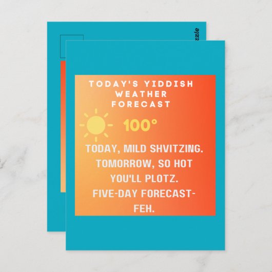 Yiddish Weather Forecast  ポストカード (正面/裏面)