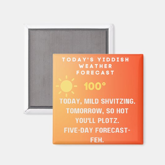 Yiddish Weather Forecast  マグネット (正面/裏面)