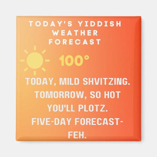 Yiddish Weather Forecast  マグネット (正面)
