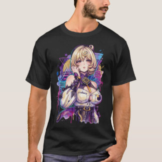 Yidhari ZZZ 紫色の目 +触手 Vaporwave N Tシャツ