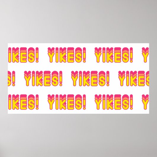 "Yikes!"の言葉とシームレスなパターン。ヴィンテージ壁 ポスター (正面)