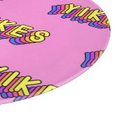 Yikes Words:ピンクのヴィンテージ壁紙。 カッティングボード (角)