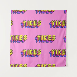 Yikes Words:ピンクのヴィンテージ壁紙。 タペストリー