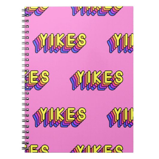 Yikes Words:ピンクのヴィンテージ壁紙。 ノートブック (正面)