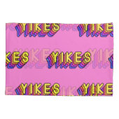 Yikes Words:ピンクのヴィンテージ壁紙。 枕カバー (裏面)