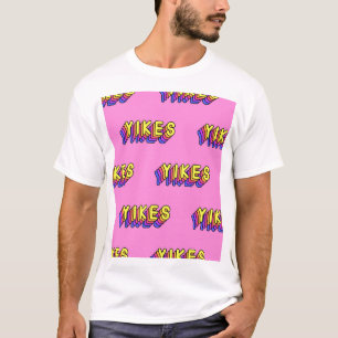 Yikes Words:ピンクのヴィンテージ壁紙。 Tシャツ