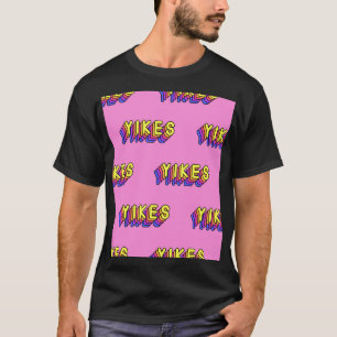 Yikes Words:ピンクのヴィンテージ壁紙。 Tシャツ
