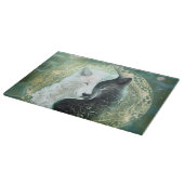 Yin and Yang wolves  カッティングボード (角)