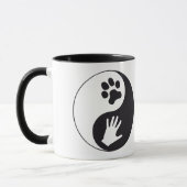 Yin und Yang mit Hand und Pfote マグカップ (左)