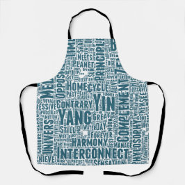 Yin Yan Nuage de Mots Texte Motif Interconnexion エプロン